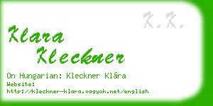 klara kleckner business card